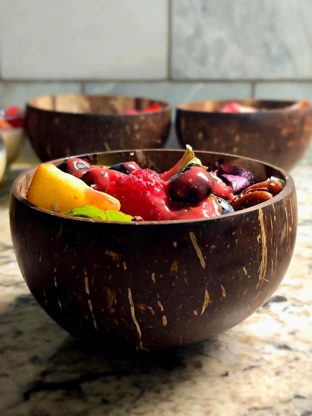 Set of 3 Recycled Coconut Shell Bowls