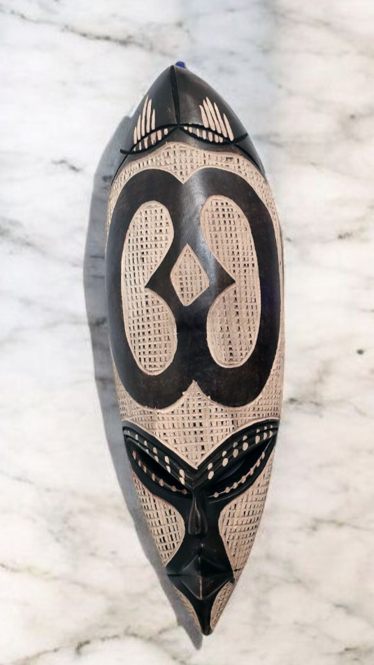 Nyame Biribi Wo Soro-Adinkra Hand Carved African Mask
