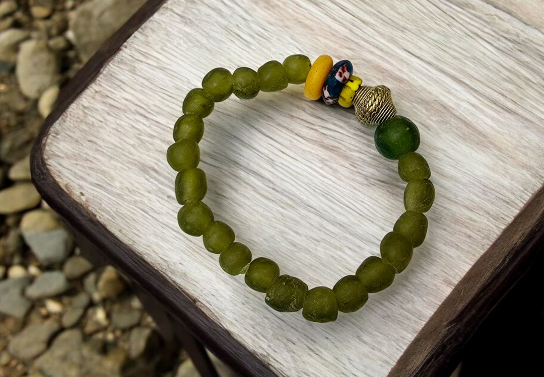 "Dzɔlɔ"- One of a Kind Bracelet-Green