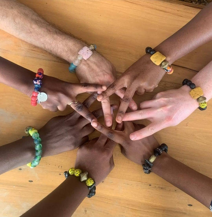 "Dzɔlɔ"- One of a Kind Bracelet-Light Pink