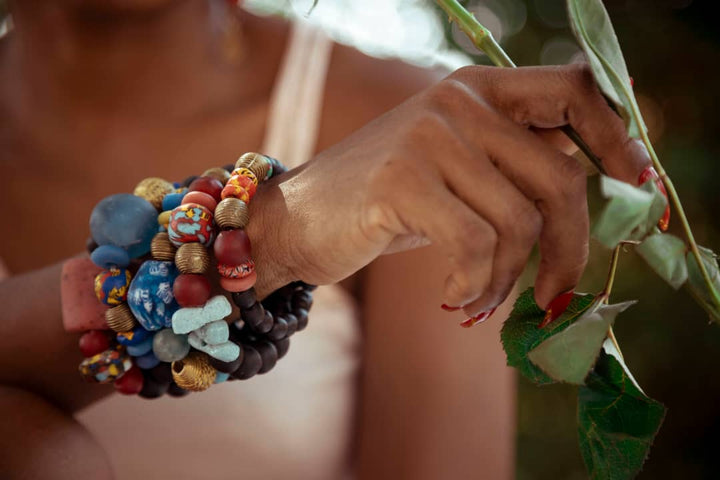 "Dzɔlɔ"- One of a Kind Bracelet-Light Pink