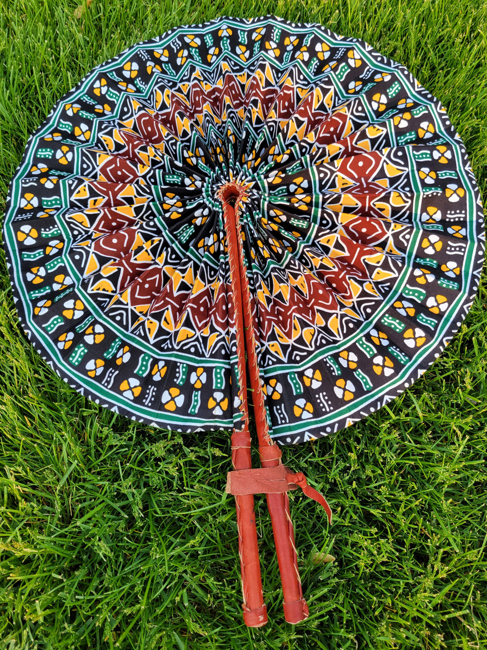 Handheld Fan Foldable | Jumbo Ankara Fans | Ayebea's Sankofa