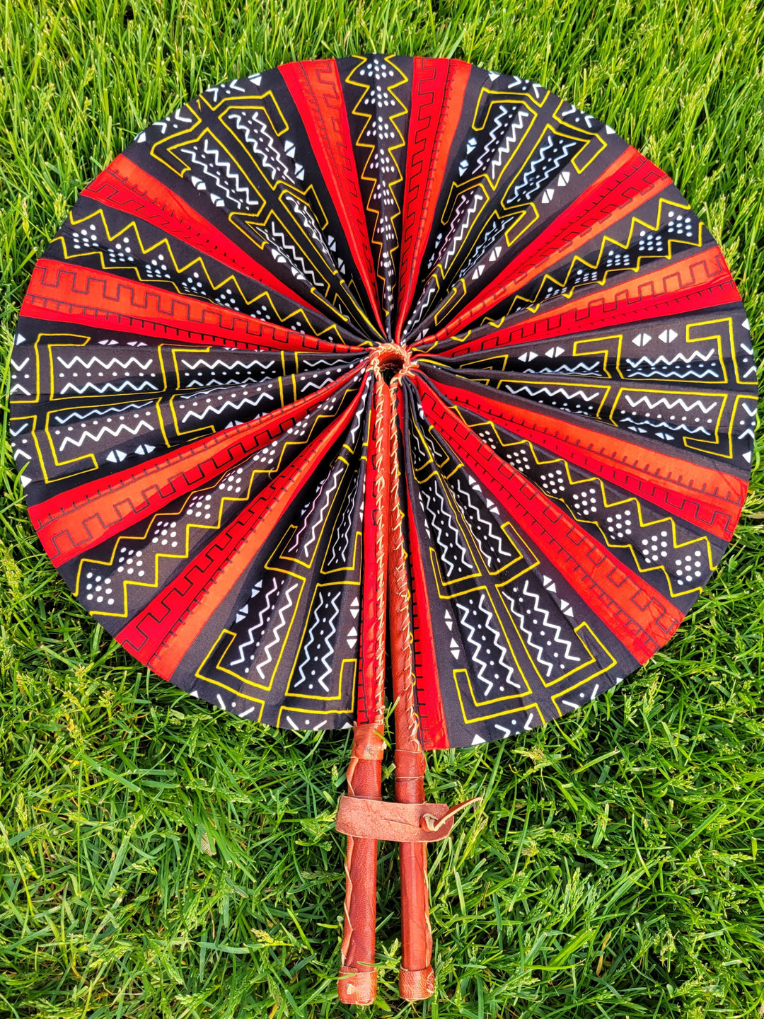 Handheld Fan Foldable | Jumbo Ankara Fans | Ayebea's Sankofa