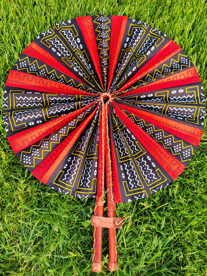 Handheld Fan Foldable | Jumbo Ankara Fans | Ayebea's Sankofa