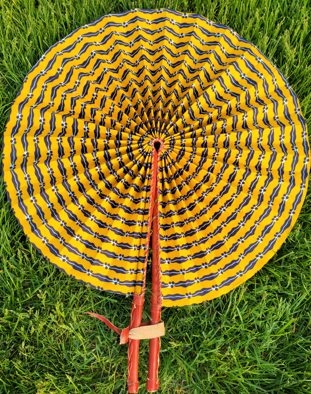 Handheld Fan Foldable | Jumbo Ankara Fans | Ayebea's Sankofa