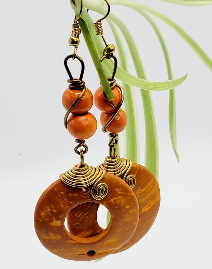 Stylish Wooden Earrings | Araba Earrings | Ayebea's Sankofa