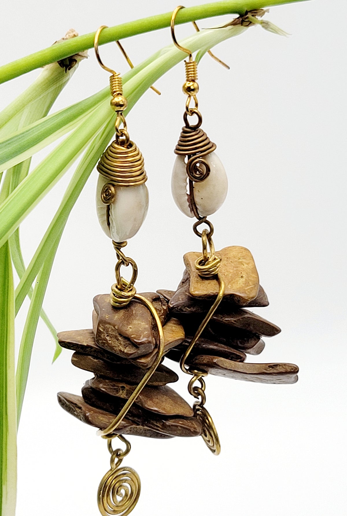 Wooden Dangle Earrings | Esi Earring | Ayebea's Sankofa