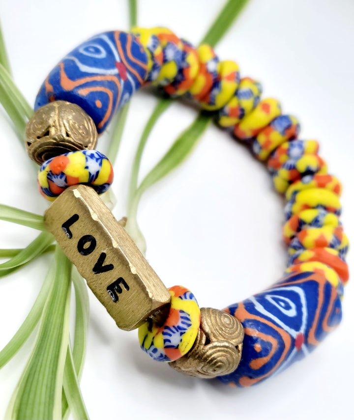 Large Beaded Bracelets | "Asempa Band" Bracelet | Ayebea's Sankofa