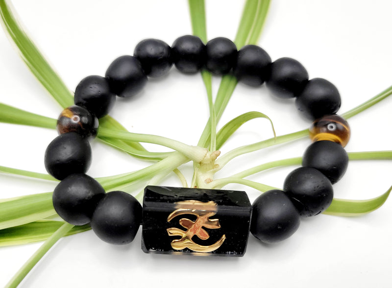 Black Beads Bracelet | EcoAdinkra Harmony Bracelets- "Sustainable Styl…