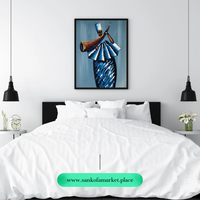 Wall Painting For Living Room | Rhythms of the Horn | Ayebea's Sankofa