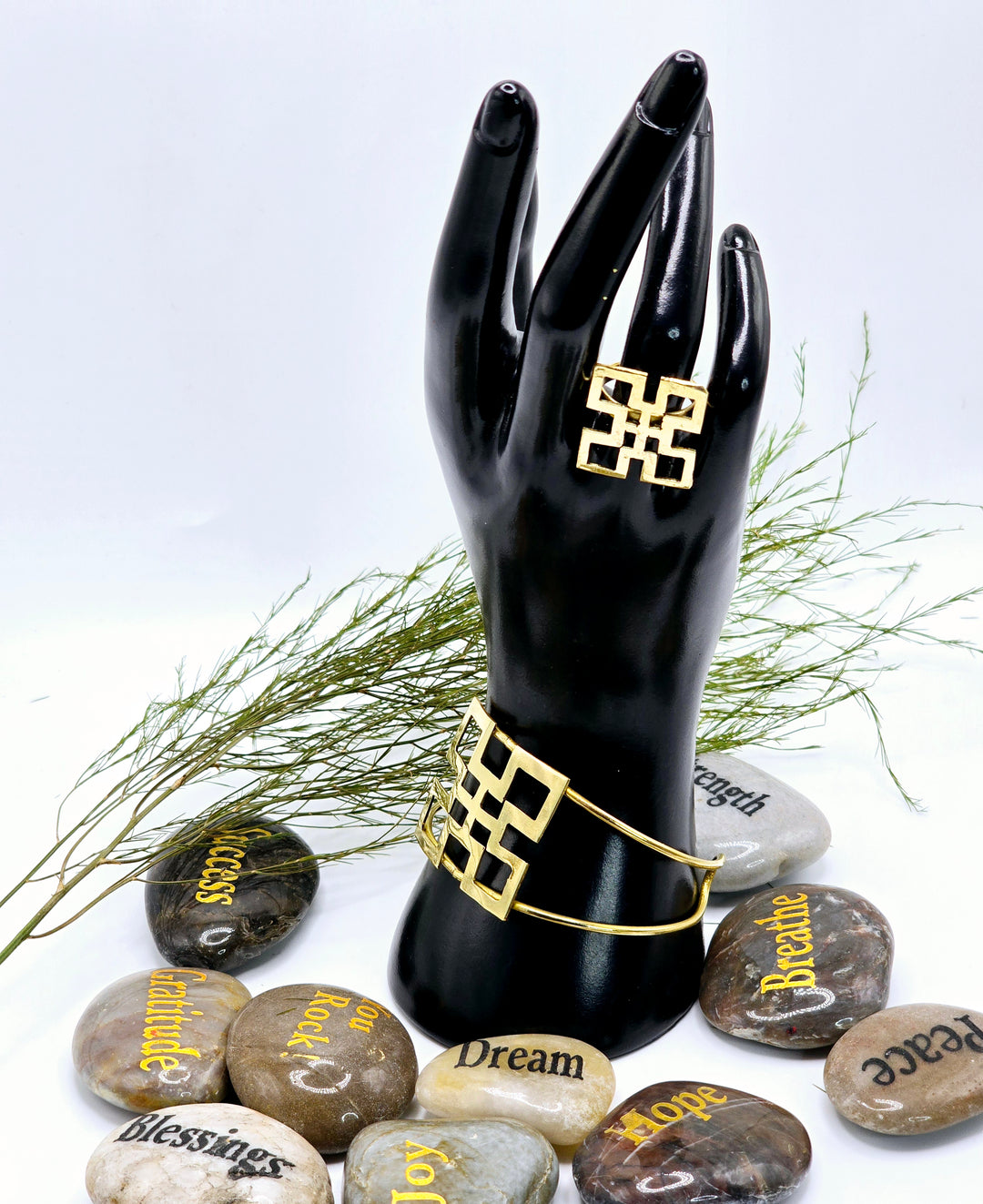 Nsaa-Adinkra Brass Bracelet Set