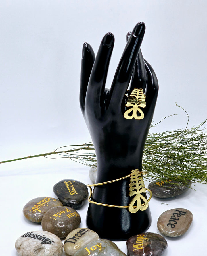 Aya-Adinkra Brass Bracelet Sets