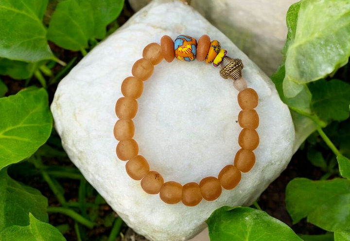 "Dzɔlɔ"- One of a Kind Bracelet-Orange