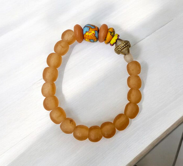 "Dzɔlɔ"- One of a Kind Bracelet-Orange