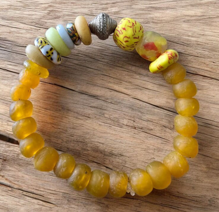"Dzɔlɔ"- One of a Kind Bracelet-Orange