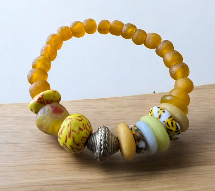 "Dzɔlɔ"- One of a Kind Bracelet-Orange