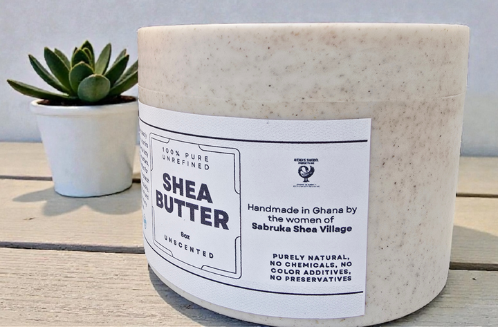 8oz Natural Shea Butter — Sustainably Packaged in Wheat Straw Jar