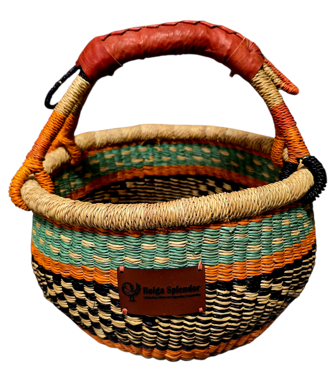 Small Bolga Storage Basket — Handmade by the Women of Ayebase