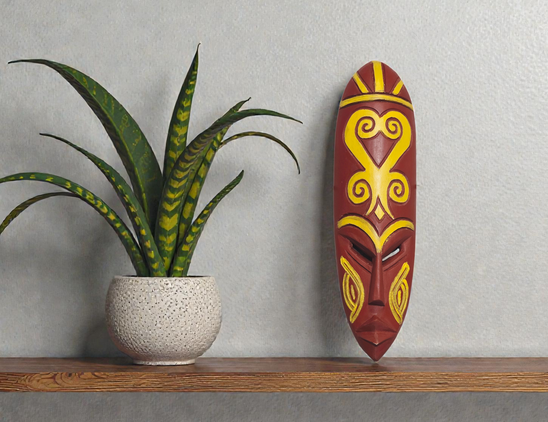 Sankofa-Adinkra Hand Carved African Mask