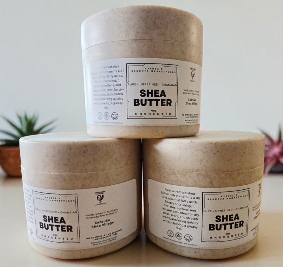 8oz Natural Shea Butter — Sustainably Packaged in Wheat Straw Jar