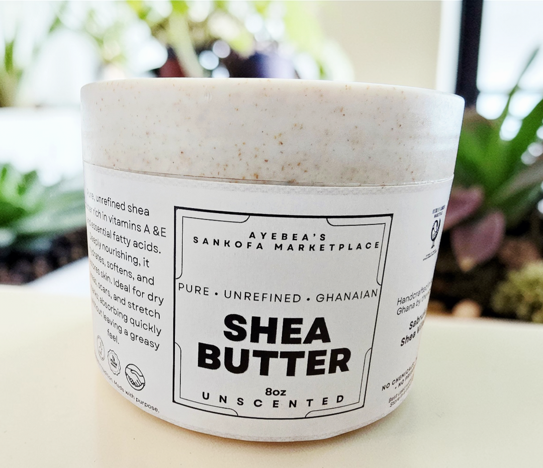 8oz Natural Shea Butter — Sustainably Packaged in Wheat Straw Jar