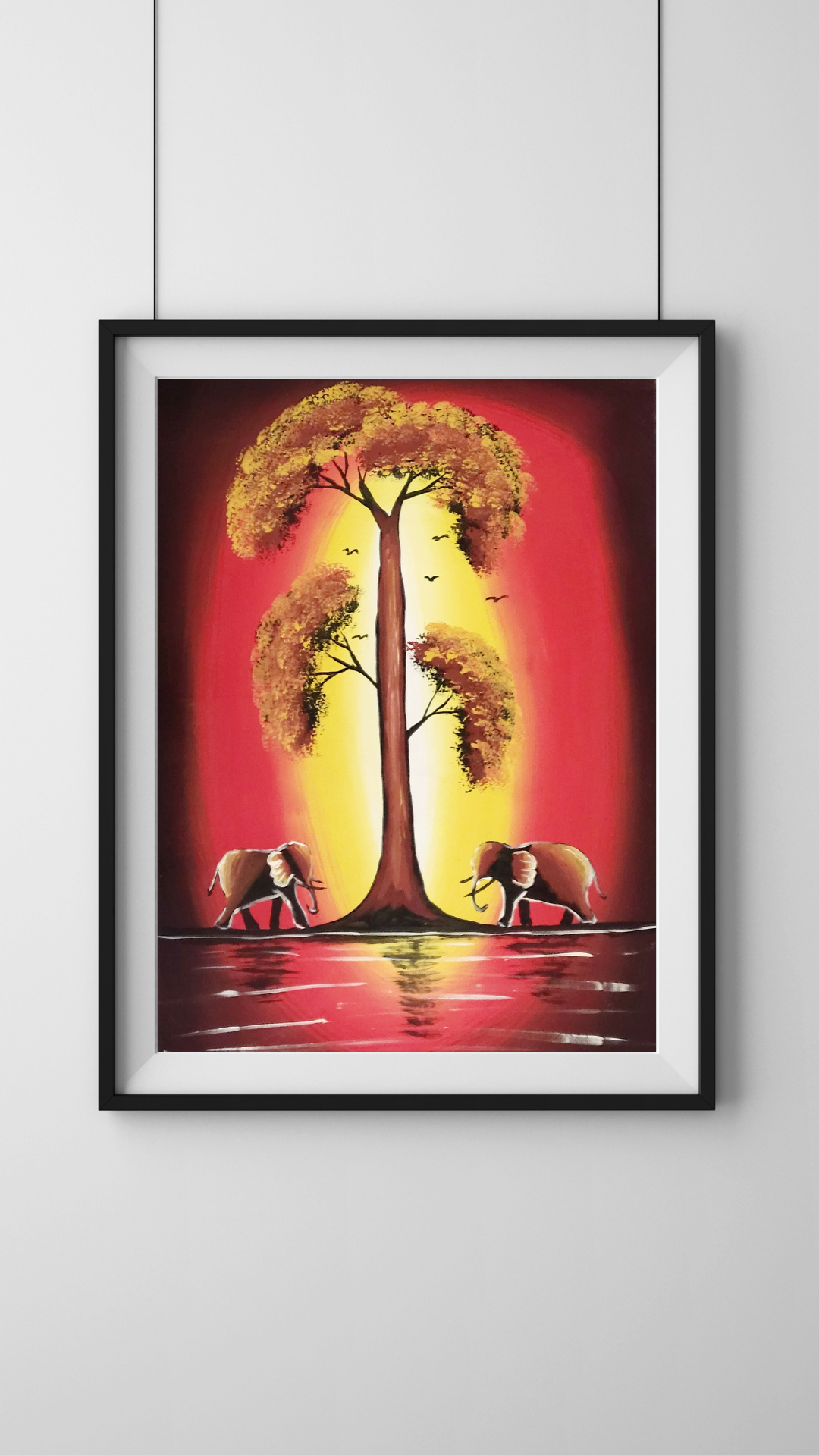 Canvas Wall Art For Living Room | Elephants Painting| Ayebea's Sankofa