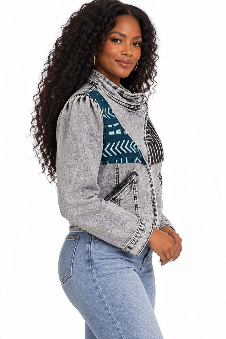 Sankofa-Denim Fusion Upcycled Jacket