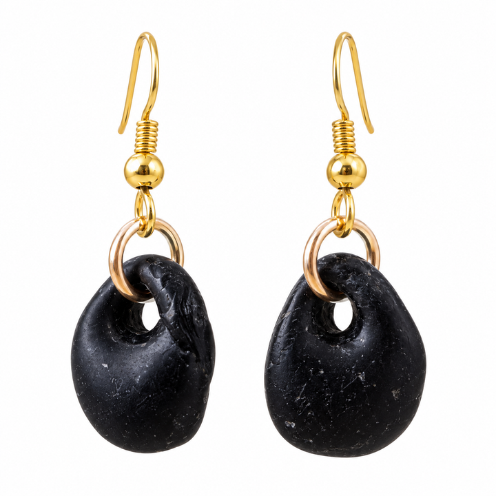 Recycled Glass & Copper Earrings
