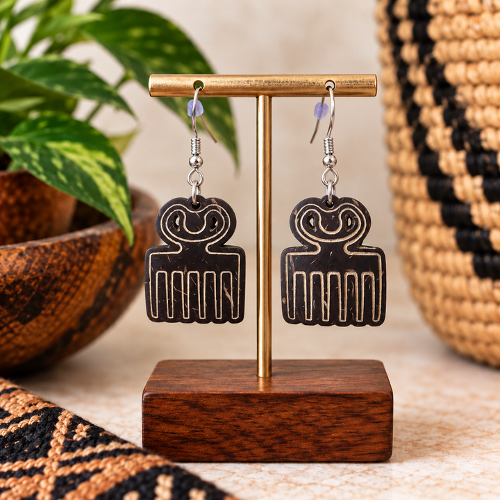 Adom Shell Drops — Duafe Coconut Shell Earrings