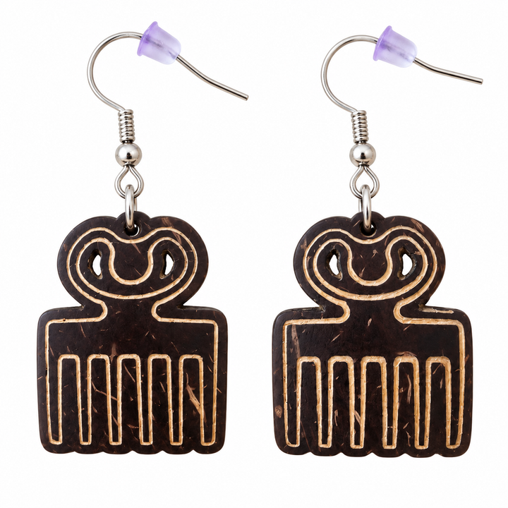 Adom Shell Drops — Duafe Coconut Shell Earrings