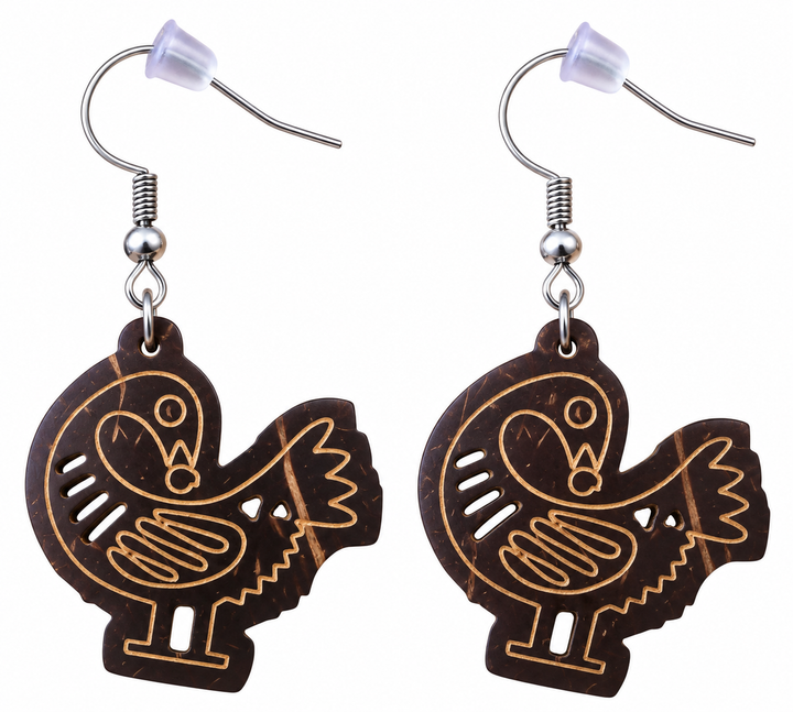 Adom Shell Drops — Sankofa Coconut Shell Earrings