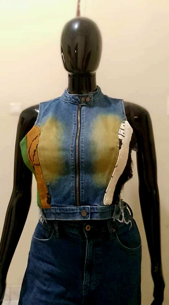 Adoma -Denim Fusion Upcycled Vest