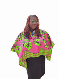 Yayra Mudcloth Accent Poncho