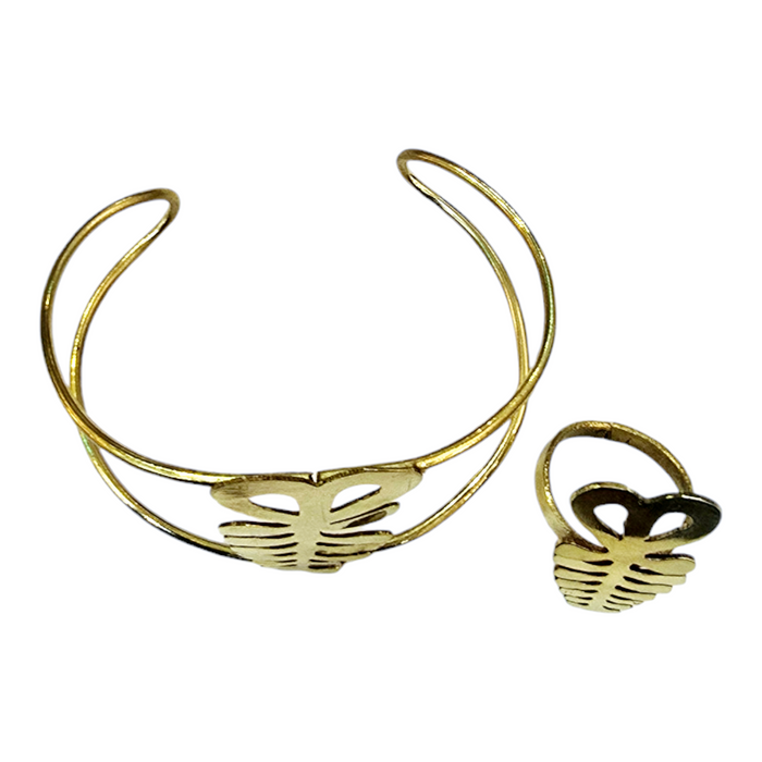 Aya-Adinkra Brass Bracelet Sets