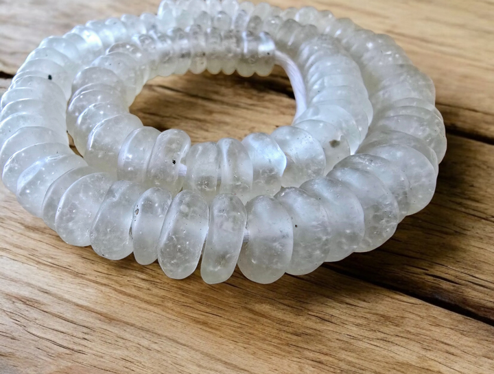 Recycled Glass Beads Spacers-Clear