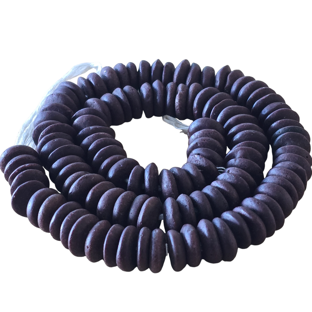 Recycled Glass Beads Spacers-Purpley Brown