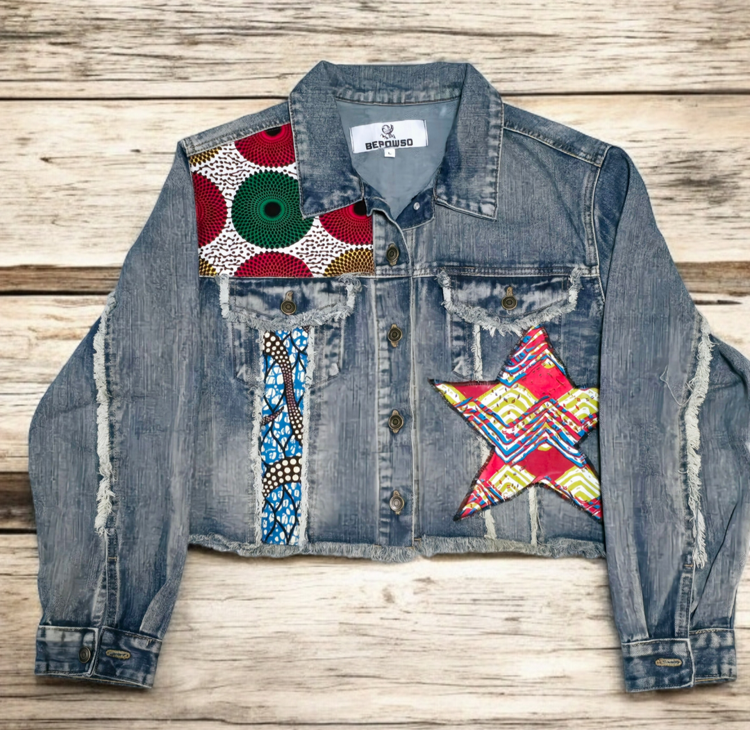 Nsoroma -Denim Fusion Upcycled Jacket