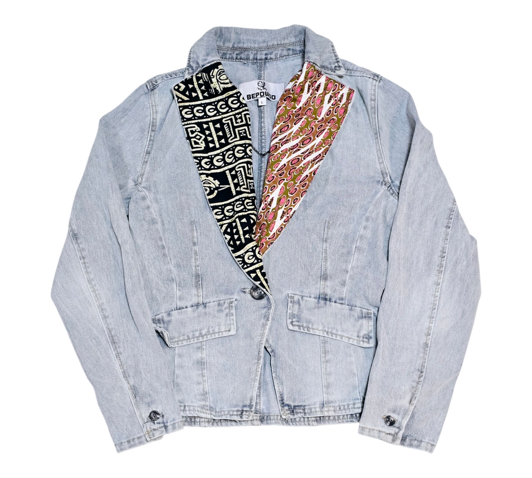 Ohenewaa-Denim Fusion Upcycled Jacket