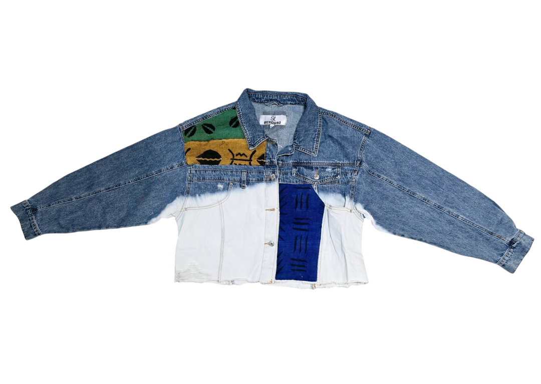 Mawusi-Denim Fusion Upcycled Jacket