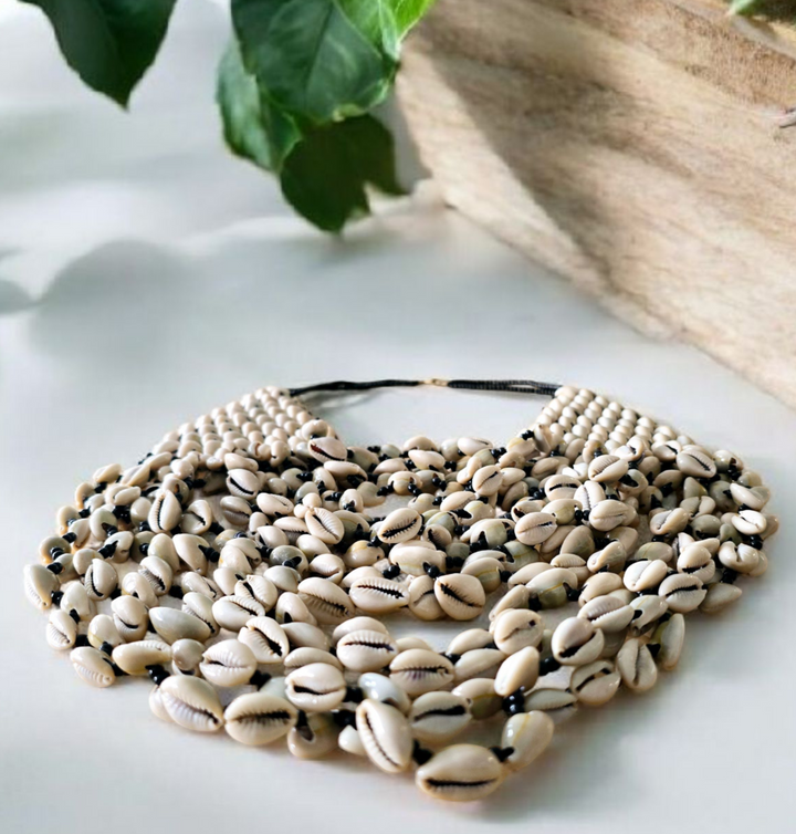 Tenga Nɔɔ- Cowrie Statement Necklace