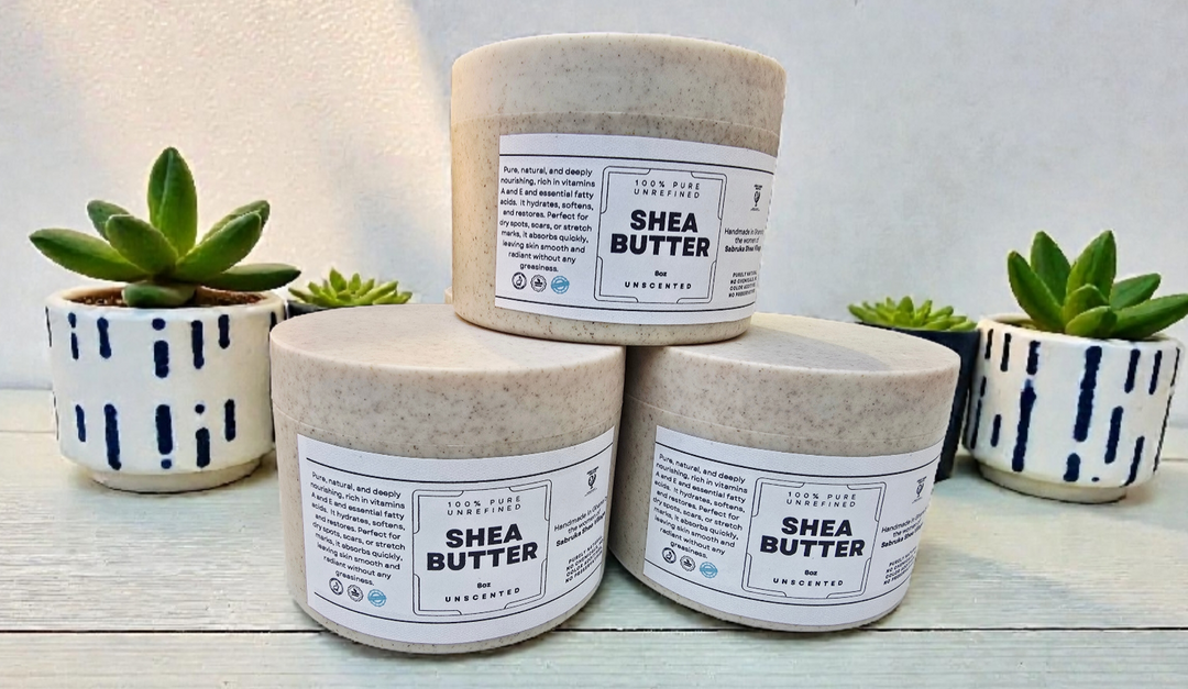 8oz Natural Shea Butter — Sustainably Packaged in Wheat Straw Jar