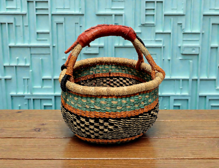 Small Bolga Storage Basket — Handmade by the Women of Ayebase