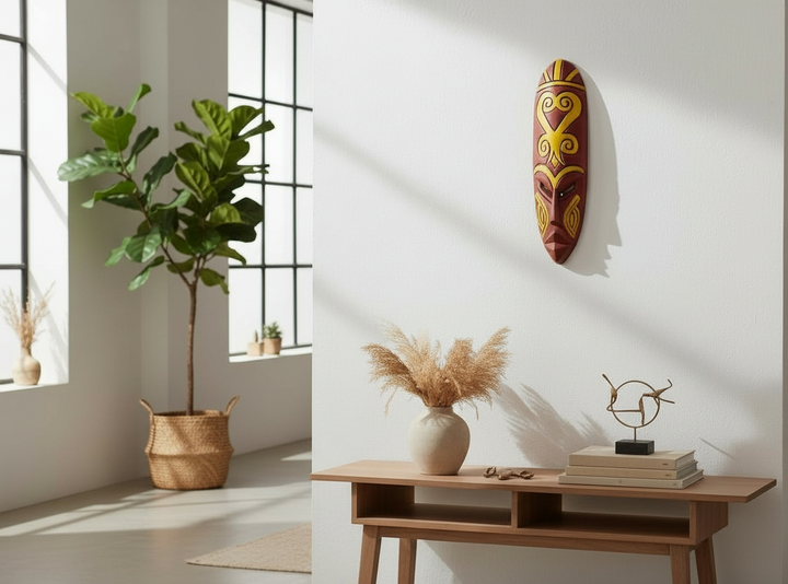 Sankofa-Adinkra Hand Carved African Mask