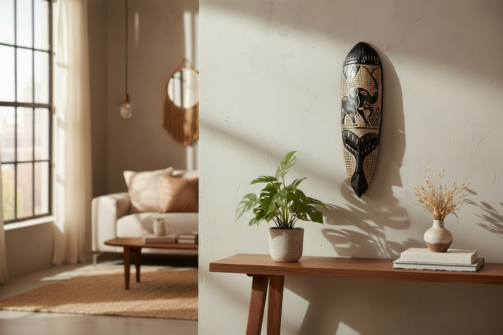 Adinkra Hand Carved African Mask