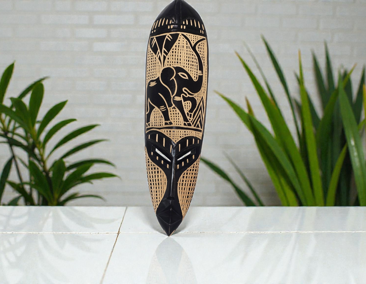 Adinkra Hand Carved African Mask