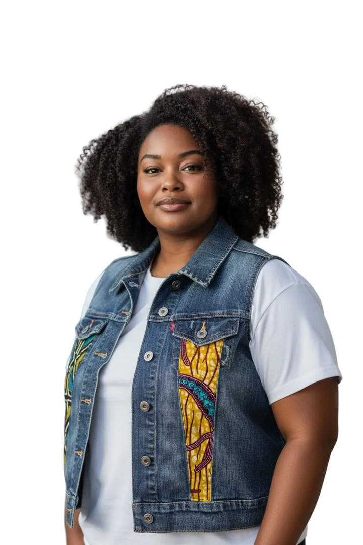 Mawusi-Denim Fusion Upcycled Jacket