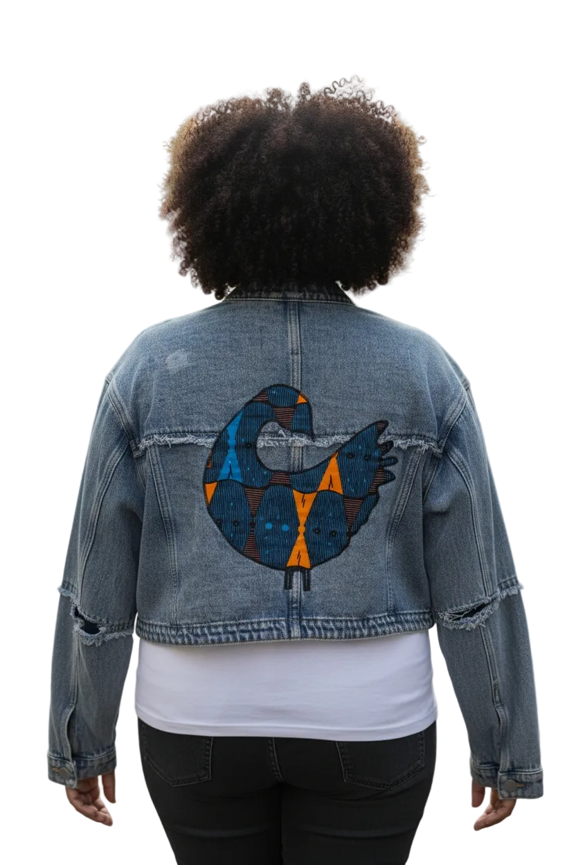Naa Ayeley -Denim Fusion Upcycled Jacket