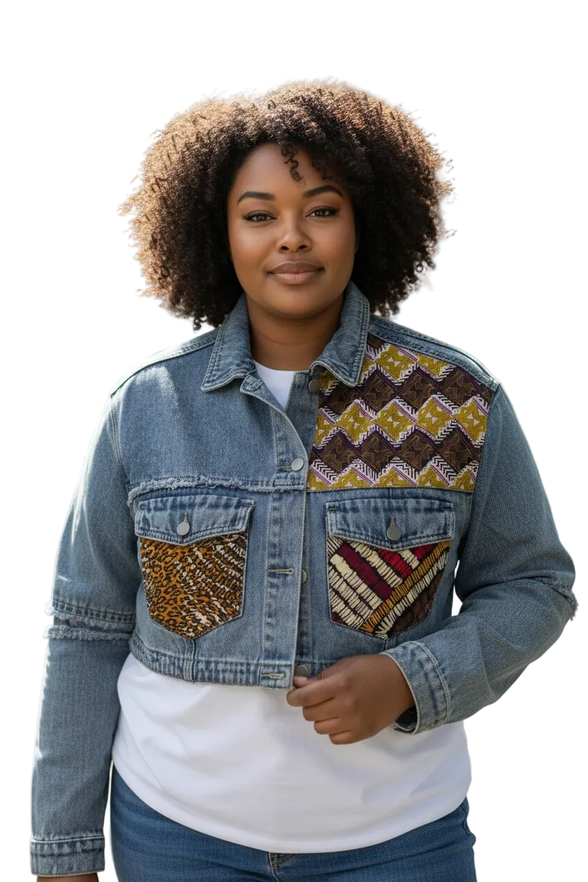 Naa Ayeley -Denim Fusion Upcycled Jacket