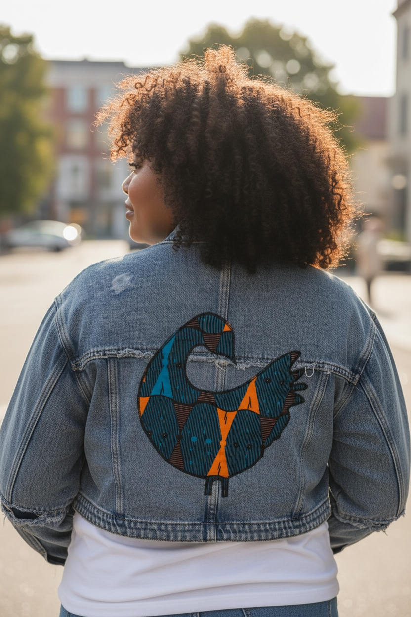 Naa Ayeley -Denim Fusion Upcycled Jacket