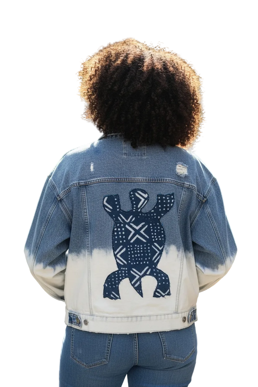 Denkyem-Denim Fusion Upcycled Jacket
